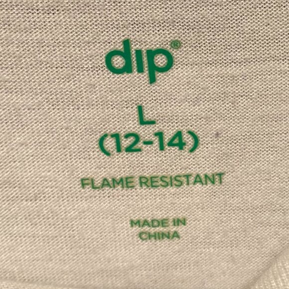 DIP Crewneck Long-sleeve Shirt Cream Print LARGE 12-14 - Picture 2 of 4